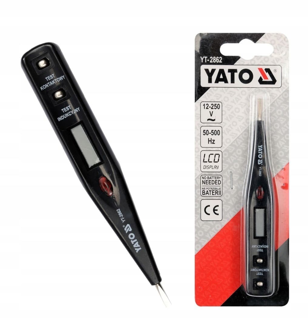 Próbnik napięcia LCD 12-250V do gniazdek i kabli