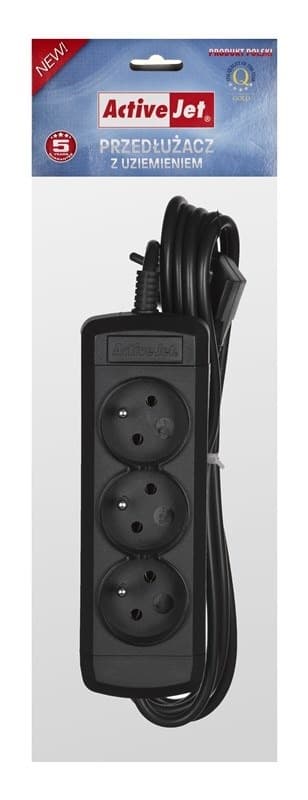 Przedłużacz Activejet 3-gniazdowy 1,5 metra czarny