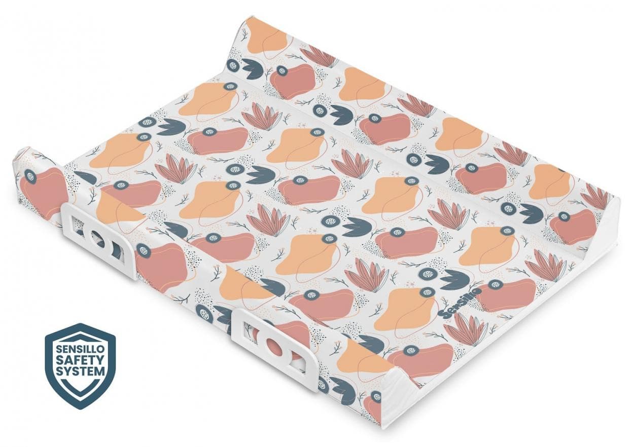 Usztywniany przewijak na łóżeczko Sensillo Safety System kwiaty
