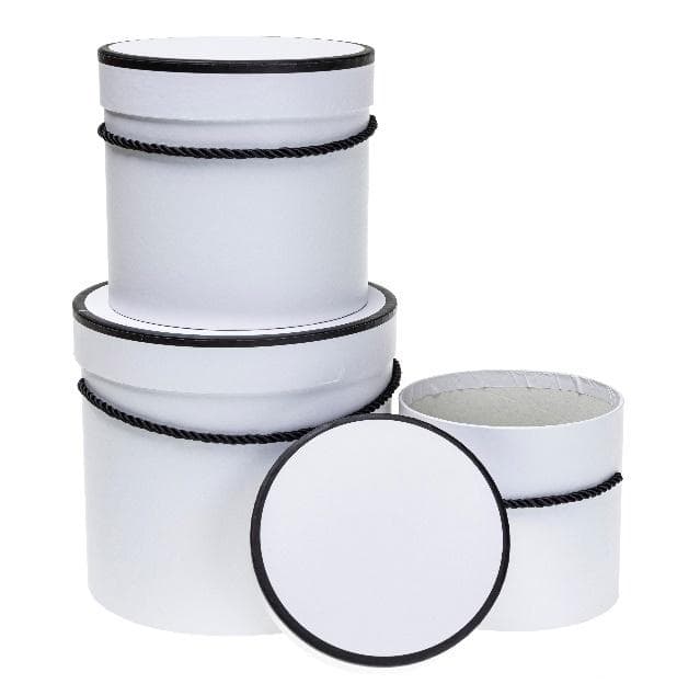 Pudełka dekoracyjne Flower Box białe 3 sztuki Rozette