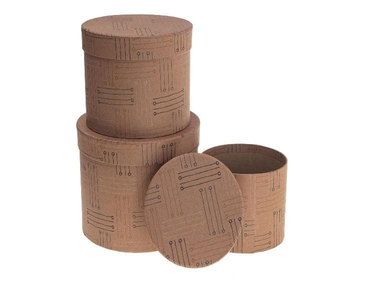 Pudełka dekoracyjne Flower Box brązowe 3 sztuki