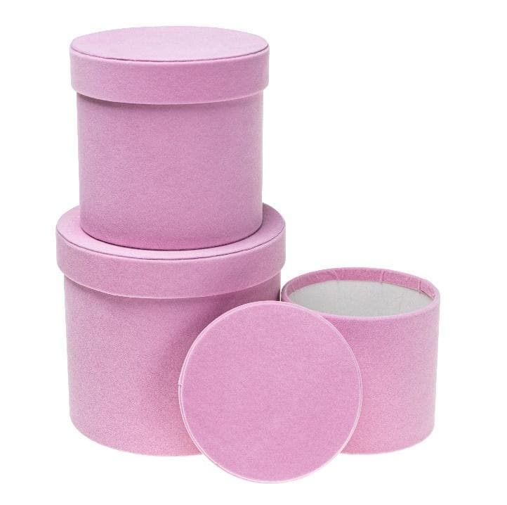 Pudełka dekoracyjne Flower Box różowe 3 szt.