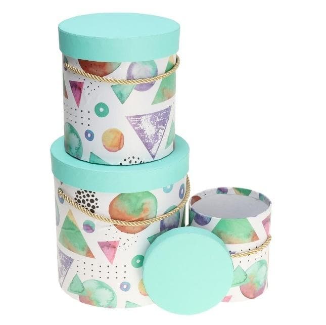 Pudełka dekoracyjne Flower Box zielone 3 sztuki