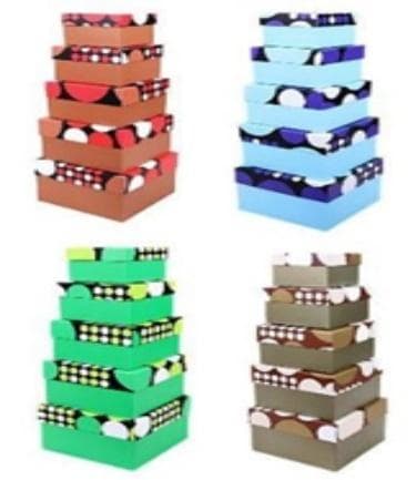 Pudełka kwadratowe Rozette mix wzorów 5 sztuk