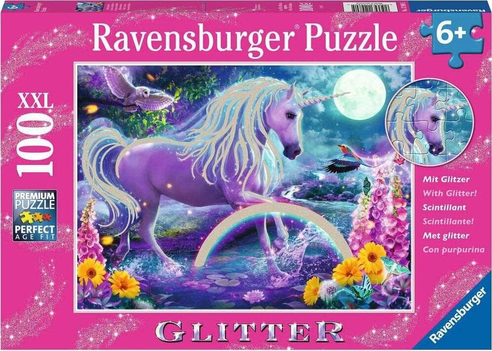 Puzzle XXL 100 elementów Brokatowy jednorożec Ravensburger