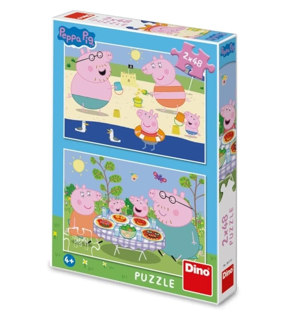 Puzzle Świnka Peppa na wakacjach 2x48 elementów