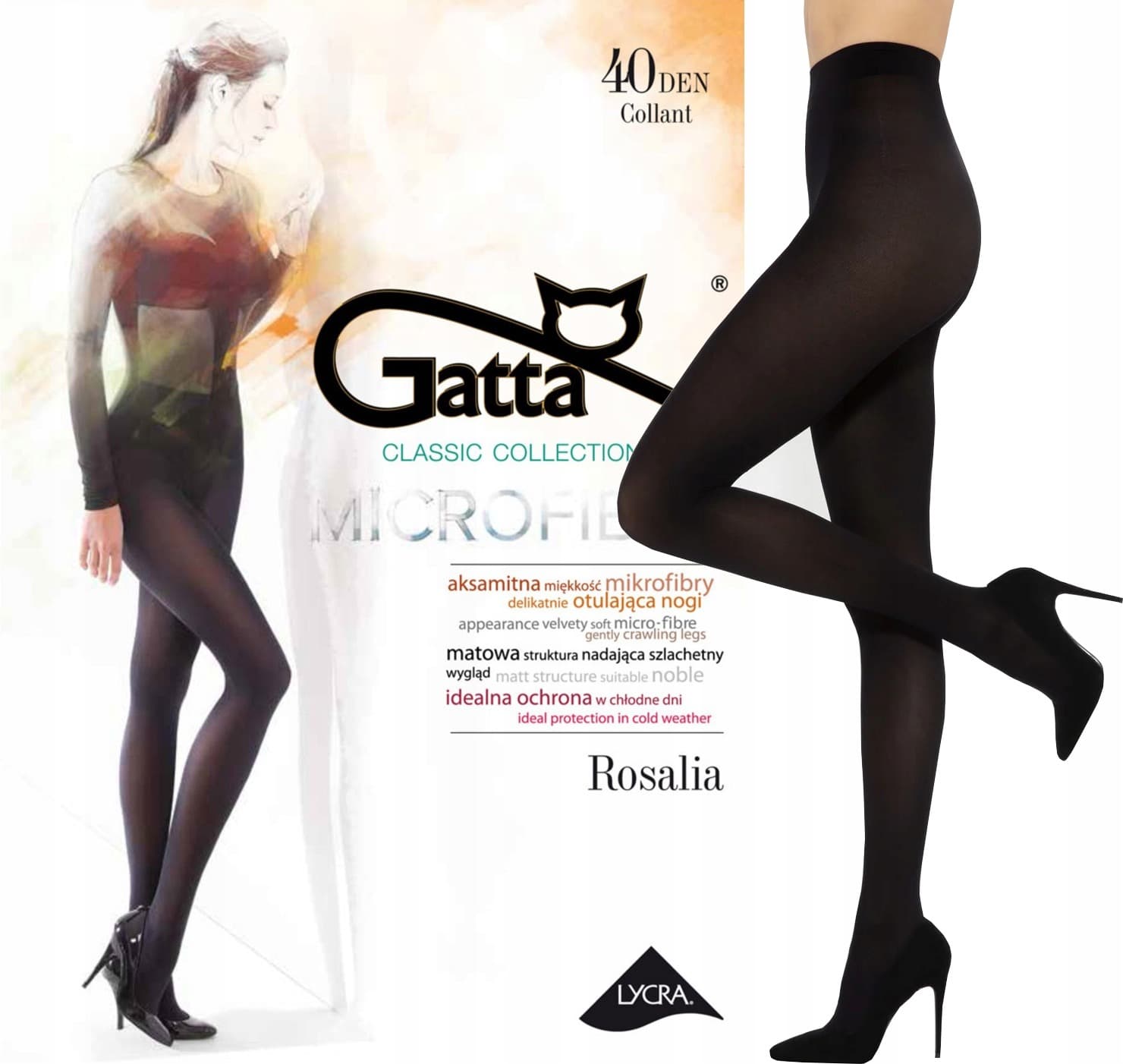 Rajstopy damskie Gatta Rosalia 40 DEN czarne