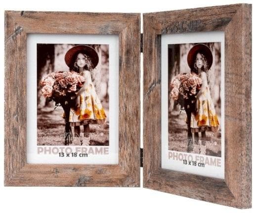 Ramka na zdjęcia Narvik na 2 zdjęcia 13x18 cm brązowa