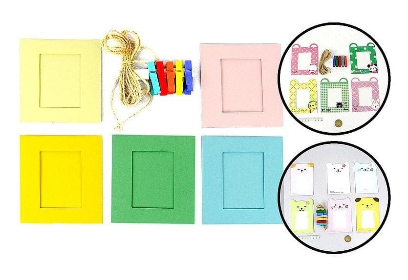 Ramki na zdjęcia ze sznurkiem i klamerkami MIX wzorów