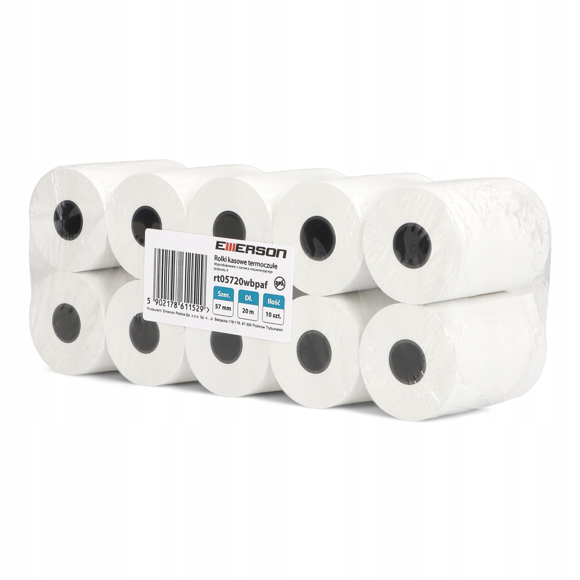Rolka termiczna 57 mm x 20 m, zestaw 10 sztuk