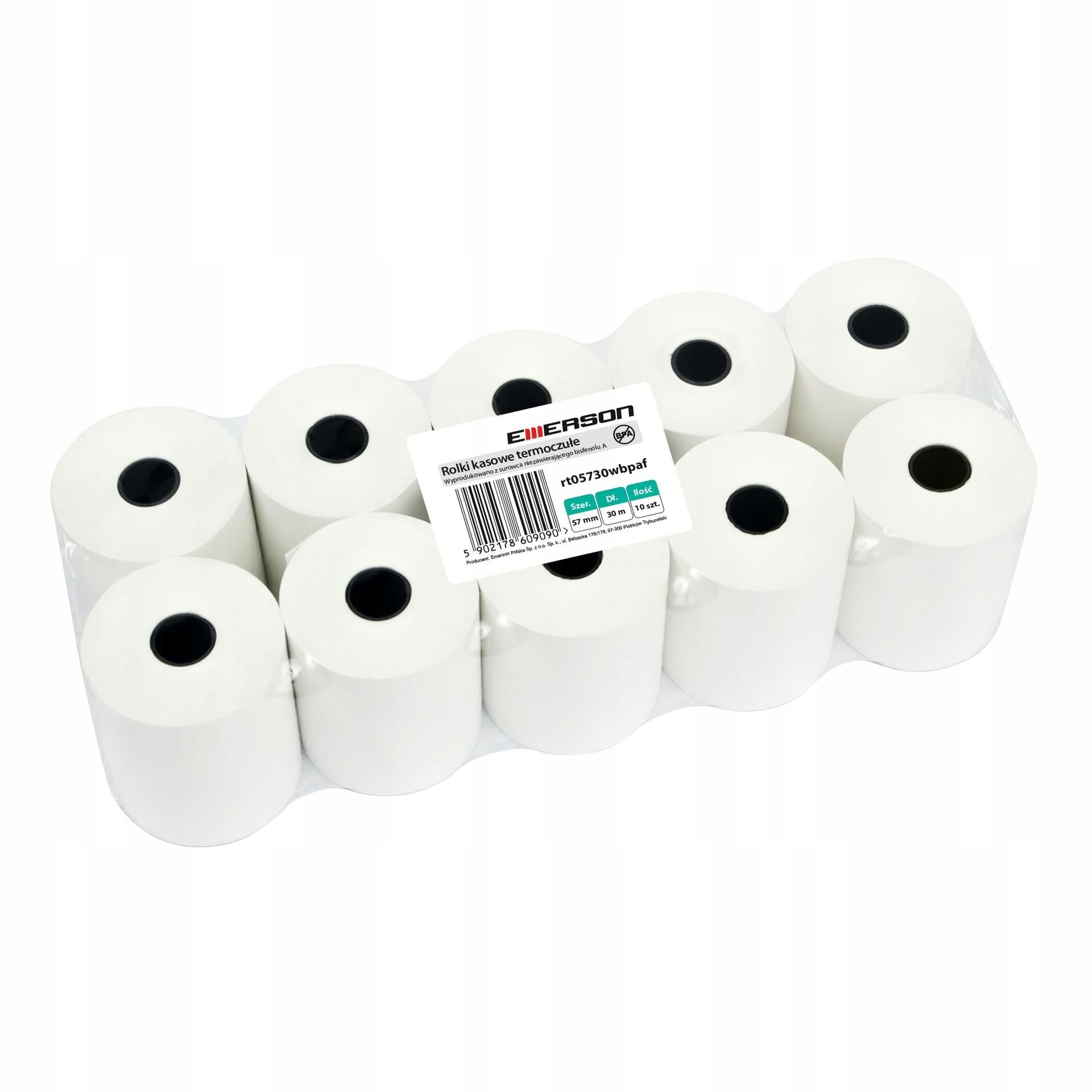 Rolka termiczna do kas fiskalnych 57 mm x 30 m, 10 sztuk