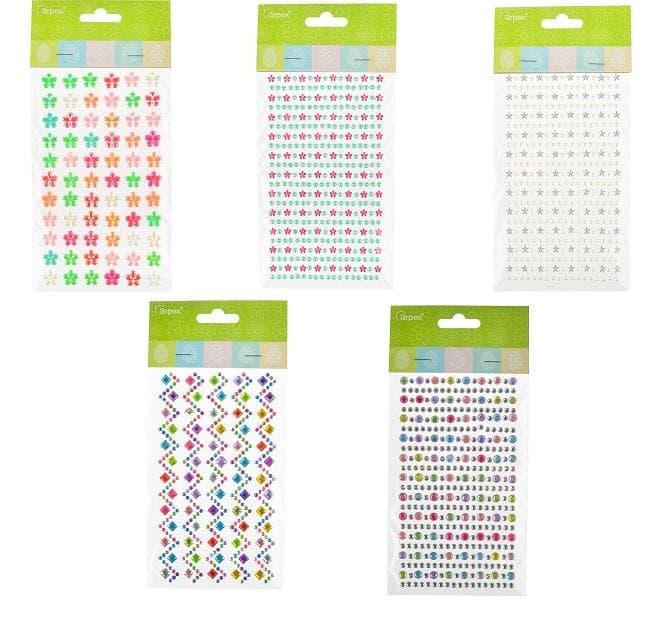 Samoprzylepne kryształki dekoracyjne MIX wzorów