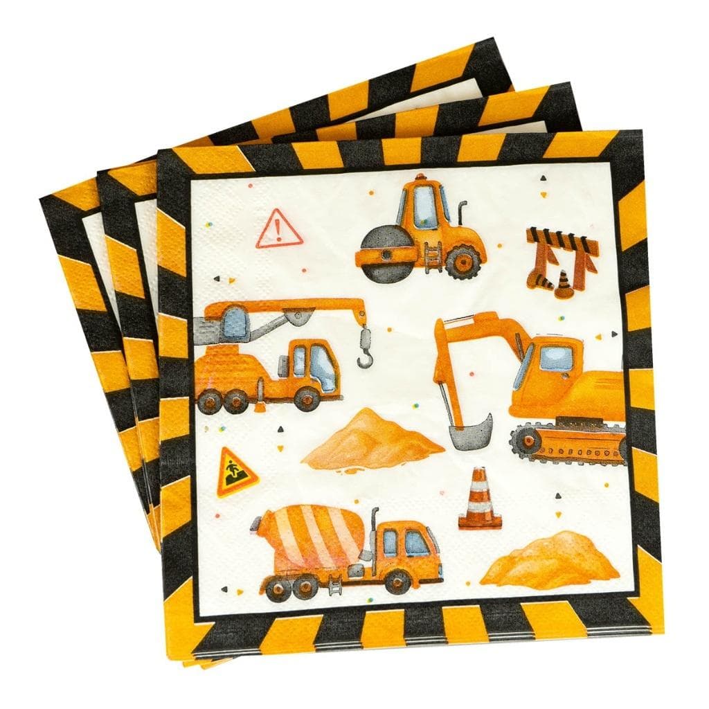 Serwetki papierowe z motywem placu budowy 20 sztuk