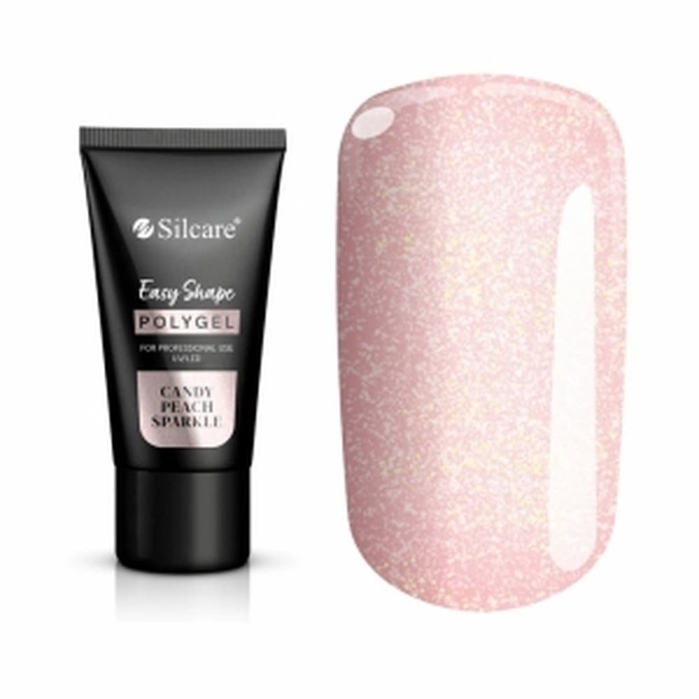 SILCARE POLYGEL CANDY PEACH SPARKLE - Żel do paznokci