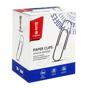 Spinacze biurowe srebrne 28 mm 10 x 100 sztuk