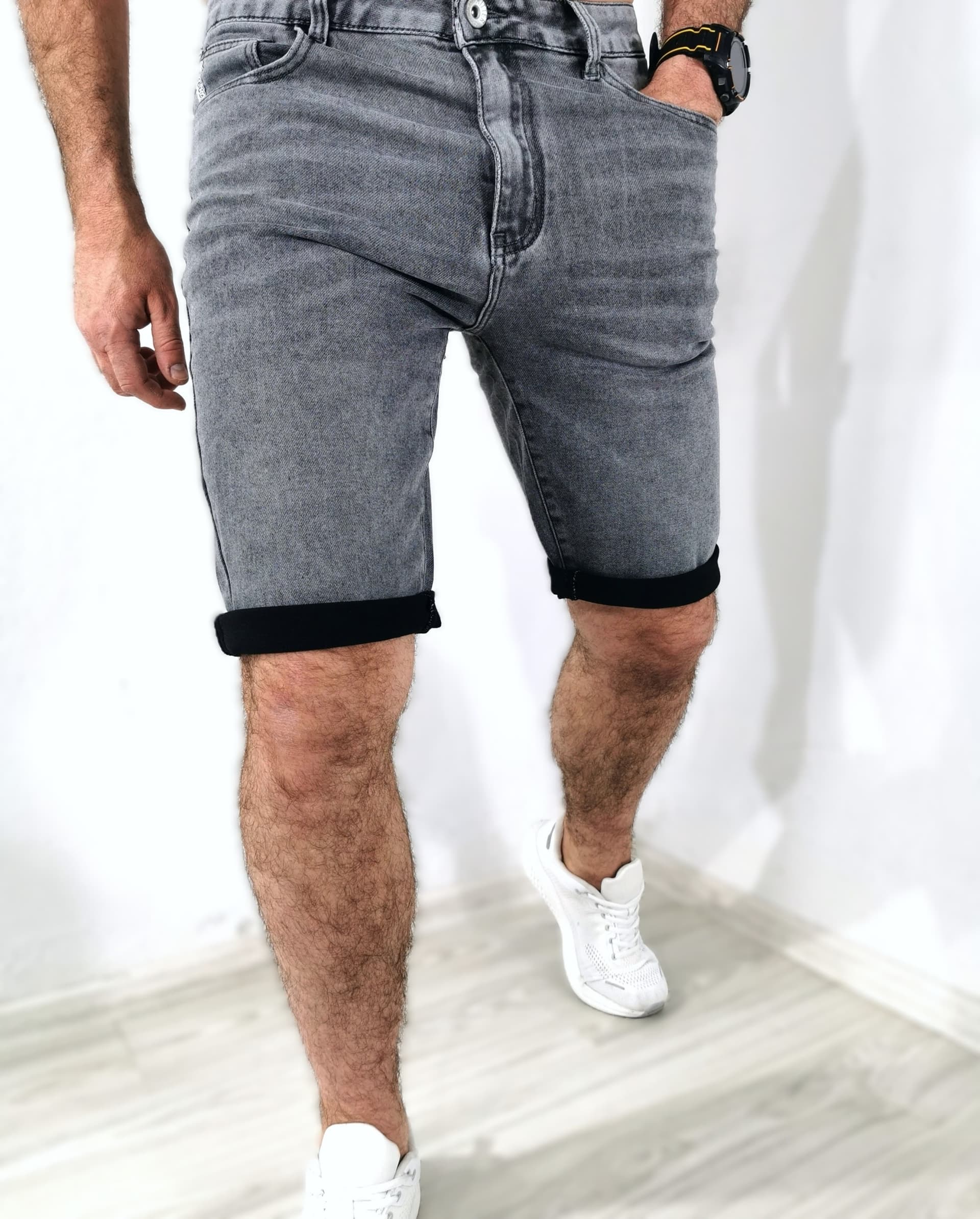 Spodenki męskie jeansowe szare rozmiar 36