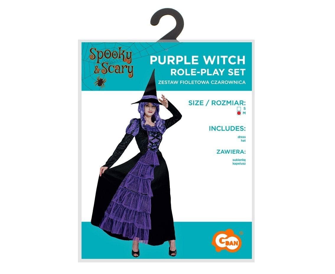 Strój Fioletowej Czarownicy dla dorosłych rozmiar M