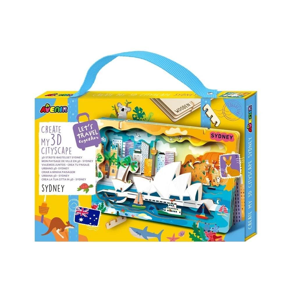 Drewniane puzzle 3D - pejzaż miejski Sydney