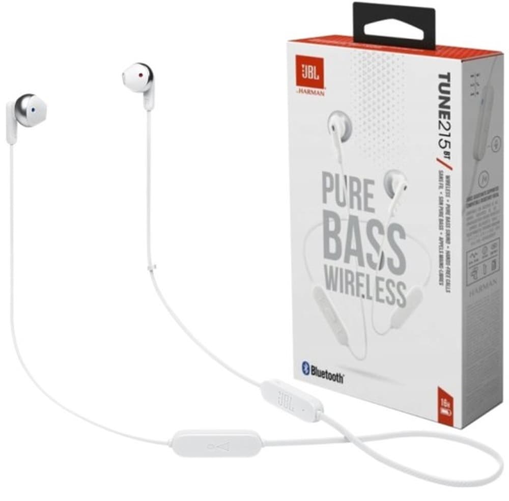 Słuchawki douszne bezprzewodowe JBL Tune 215BT białe
