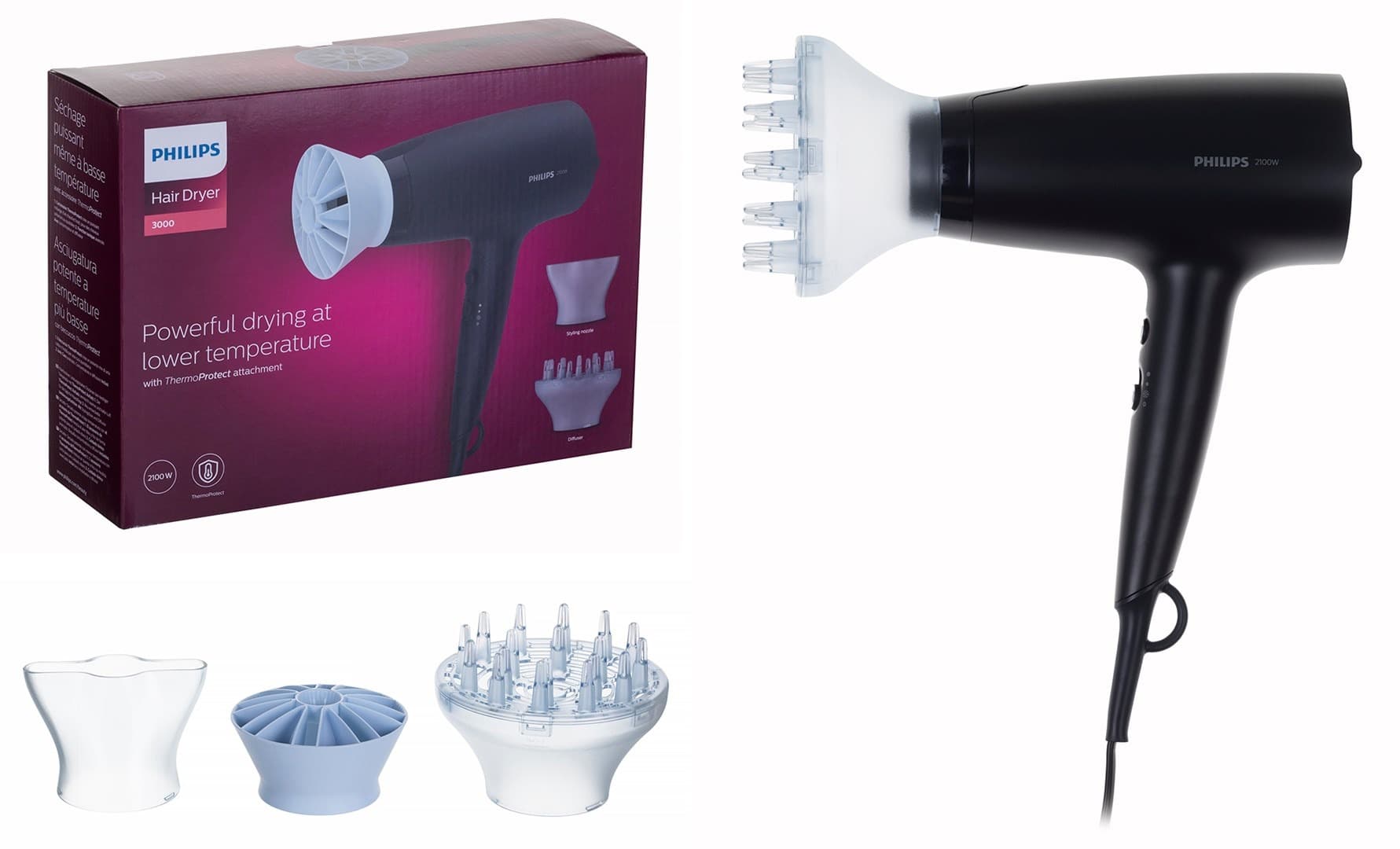 Suszarka do włosów Philips z regulacją temperatury i jonizacją