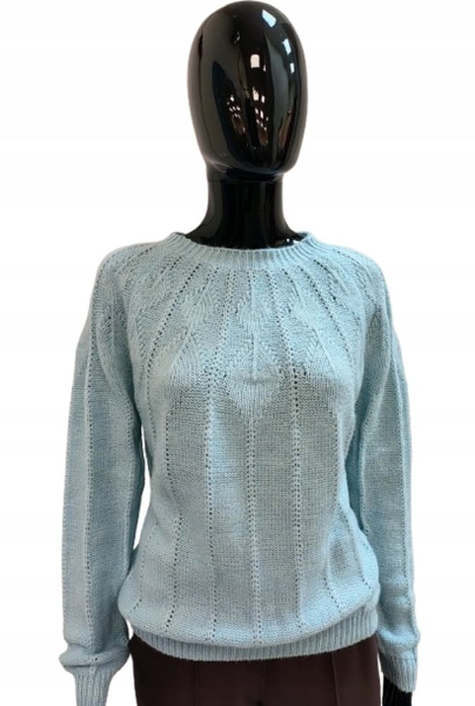 Sweter damski kaszmirowy aqua w rozmiarze XS