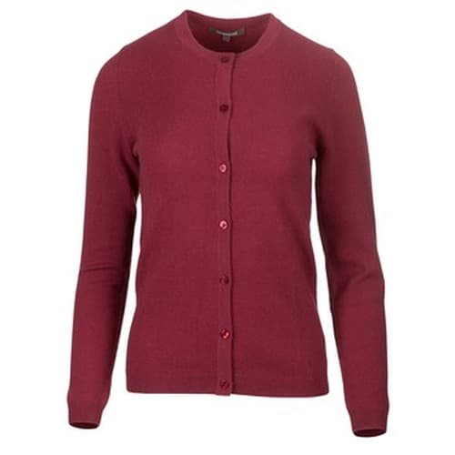 Sweter damski rozpinany czerwony kaszmirowy XS