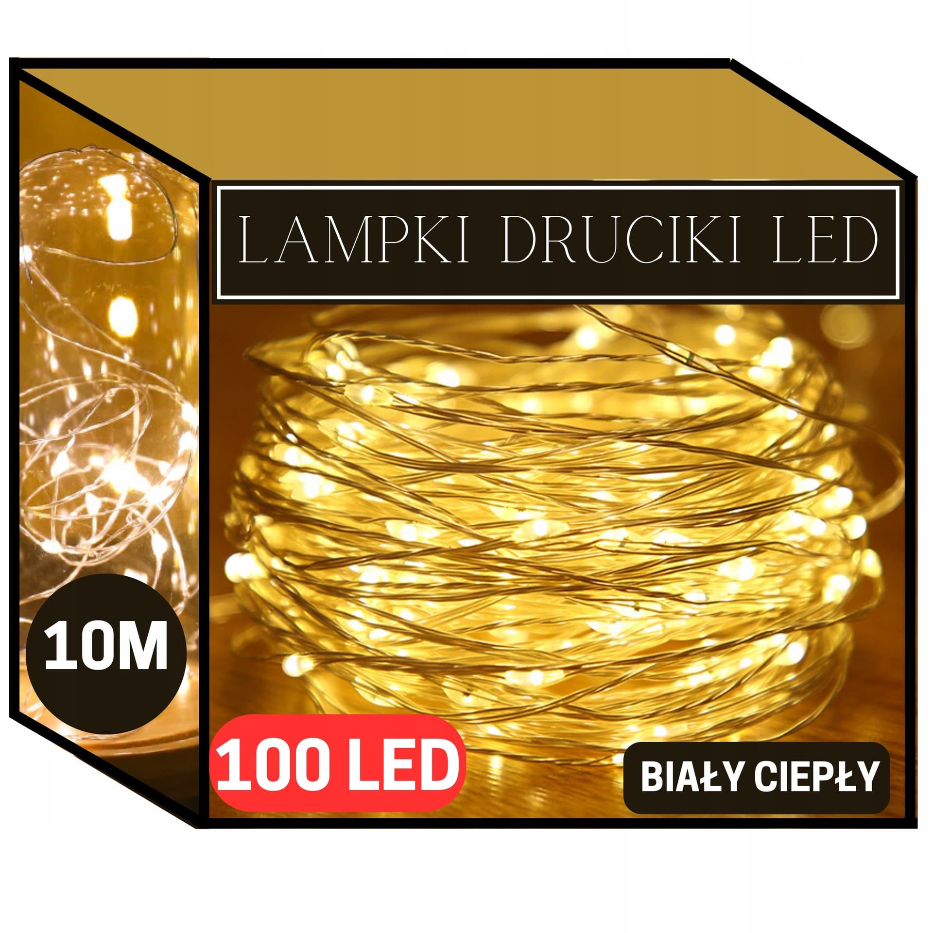 Świąteczne lampki LED drucik 10 m 100 LED barwa zimna 6500K