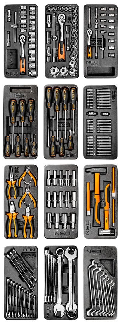 Szafka warsztatowa z narzędziami NEO TOOLS 7 szuflad 176 elementów