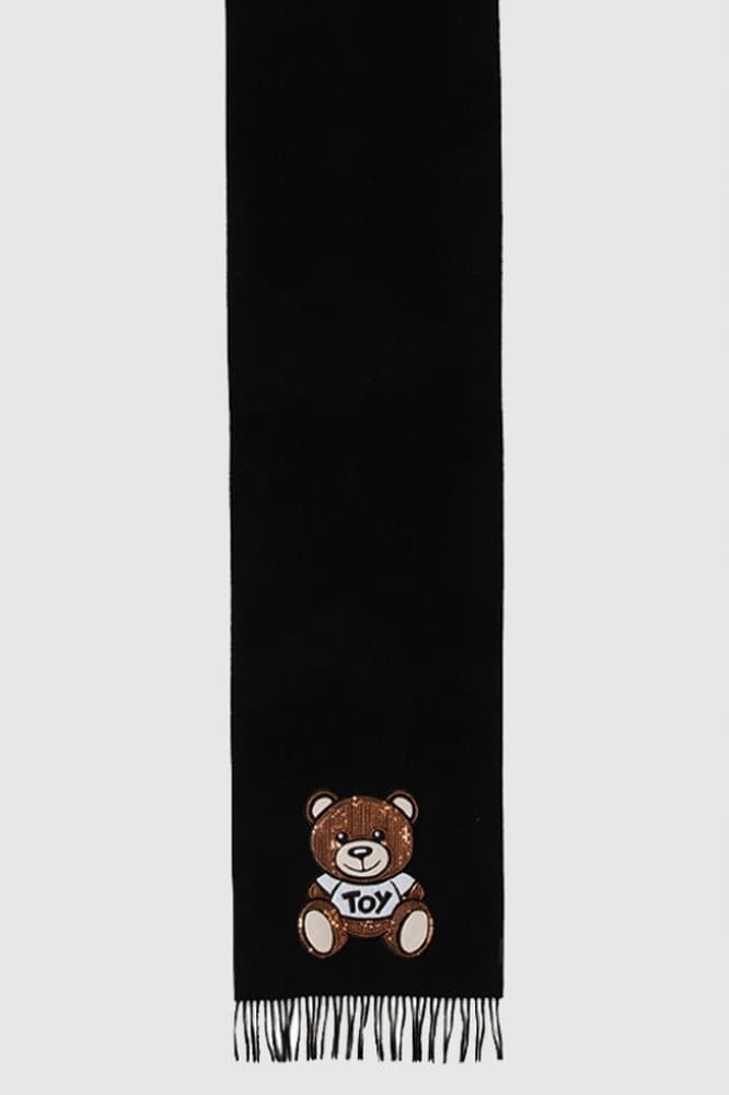 Szalik damski męski Moschino czarny uniwersalny