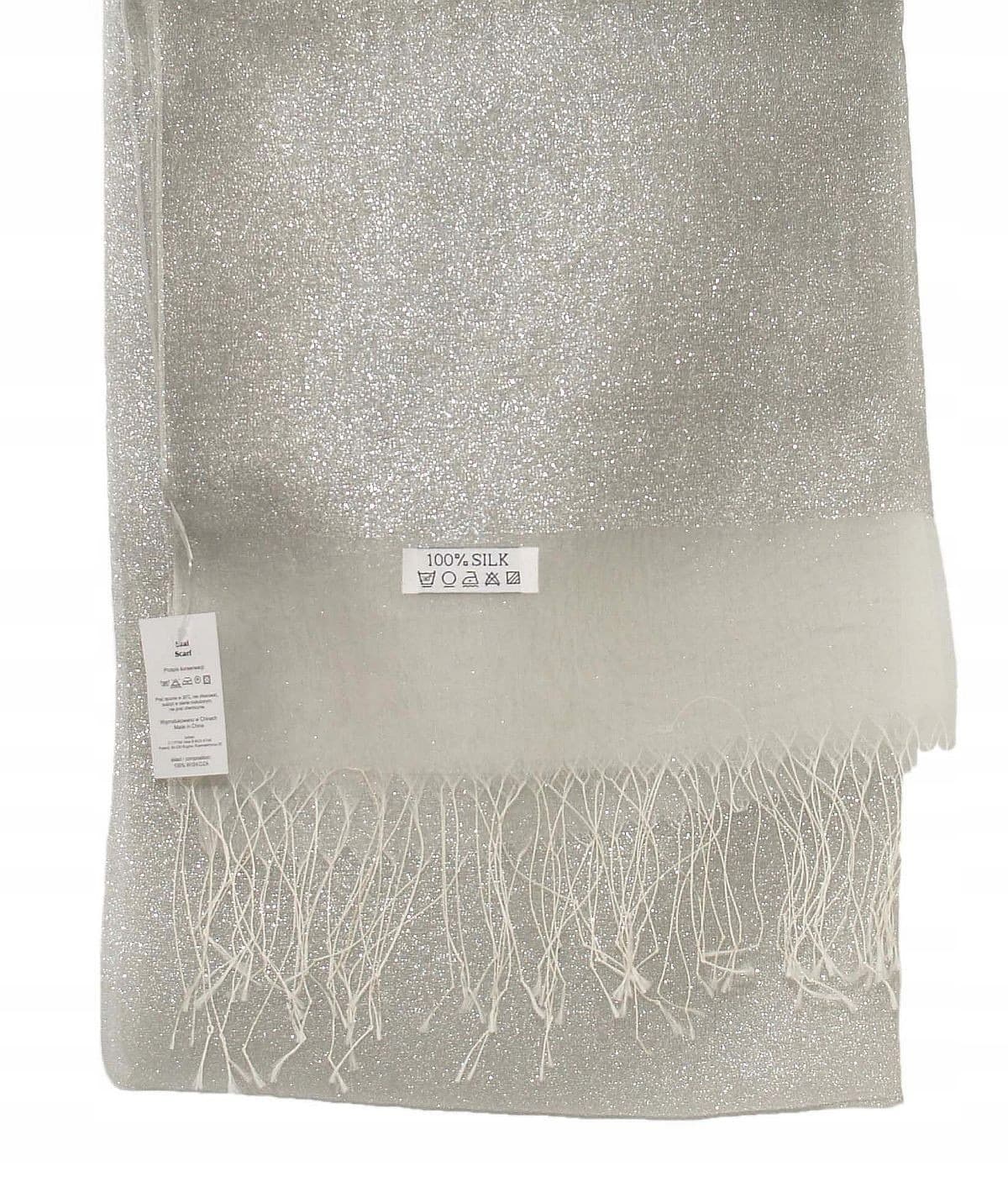 Szalik damski Moschino jednokolorowy jasnoszary