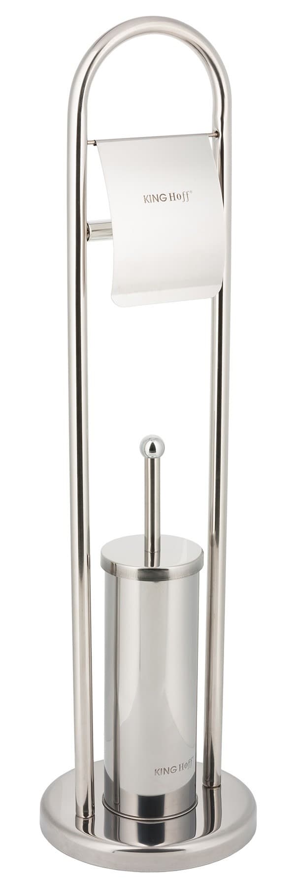 Szczotka do WC z uchwytem na papier toaletowy stal Kinghoff