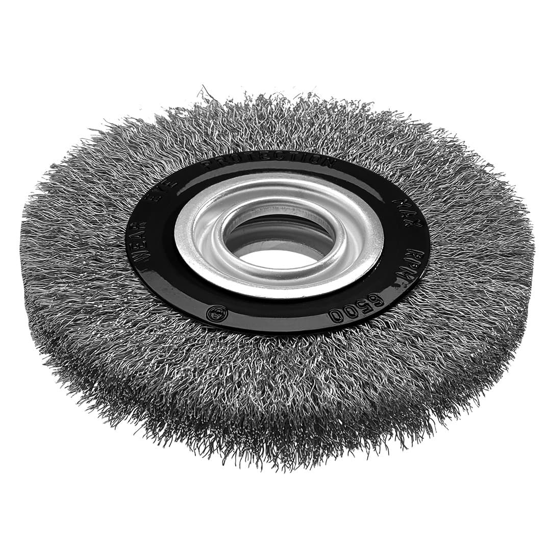 Szczotka druciana tarczowa 125 x 20 mm, drut karbowany, INOX