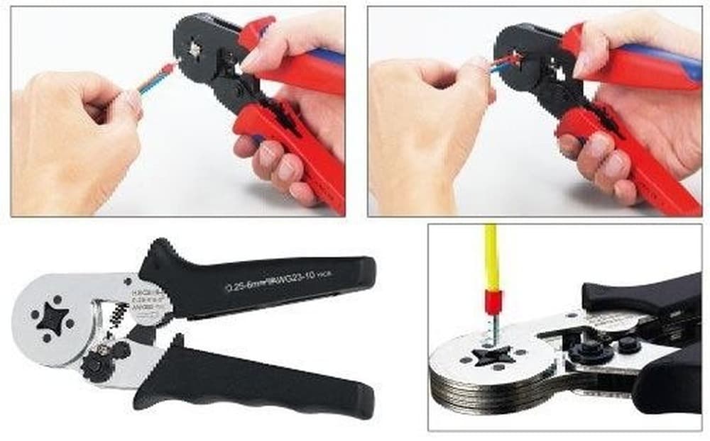 Szczypce do zaprawiania kabli HSC8 - zaciskarka do tulejek izolowanych