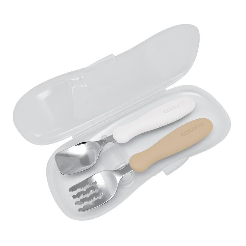 Zestaw sztućców dla dzieci: widelec i łyżka z etui