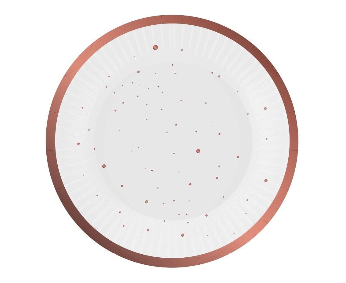 Talerzyki papierowe Celebrate różowo-złote 18 cm 6 sztuk