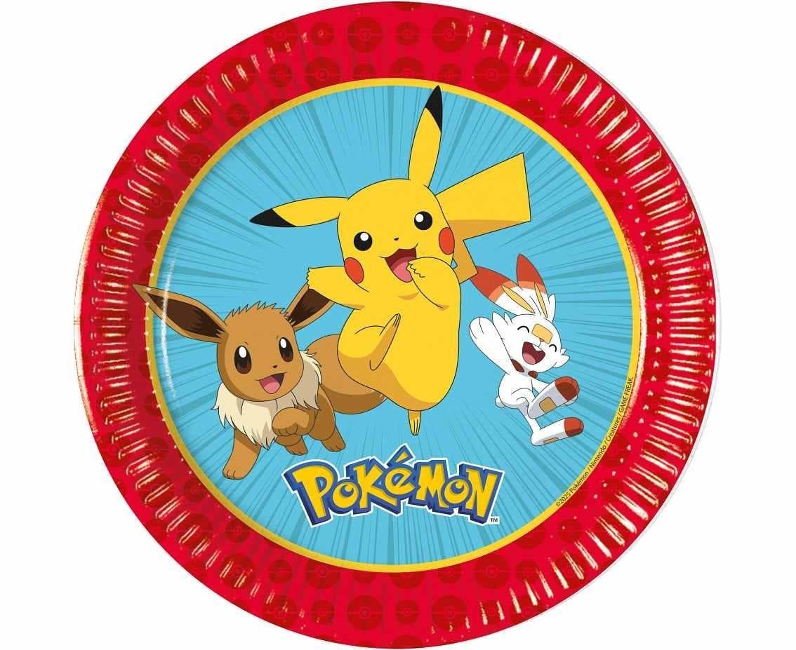 Talerzyki papierowe Pokemon 20 cm 8 sztuk