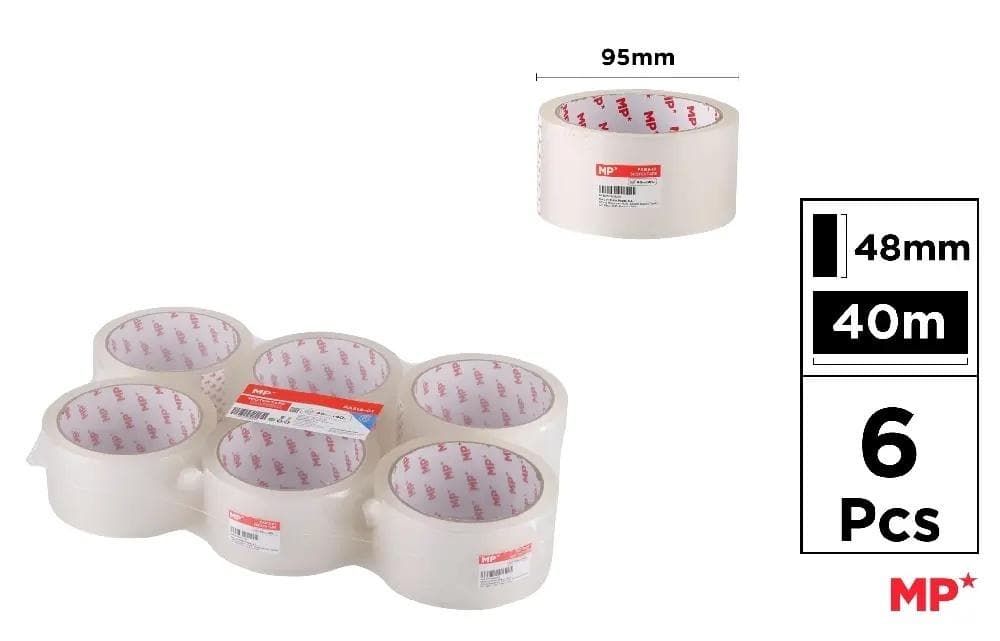 Taśma pakowa przezroczysta 48 mm x 40 m 6 sztuk
