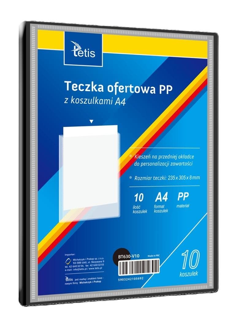 Teczka ofertowa A4 z polipropylenu z 10 koszulkami czarna