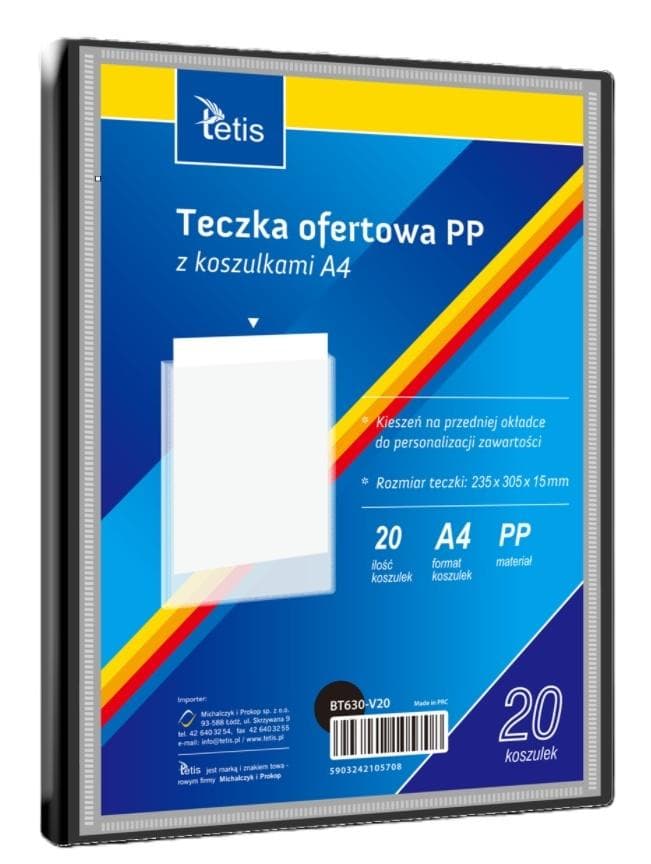 Teczka ofertowa A4 z PP z 20 koszulkami czarna