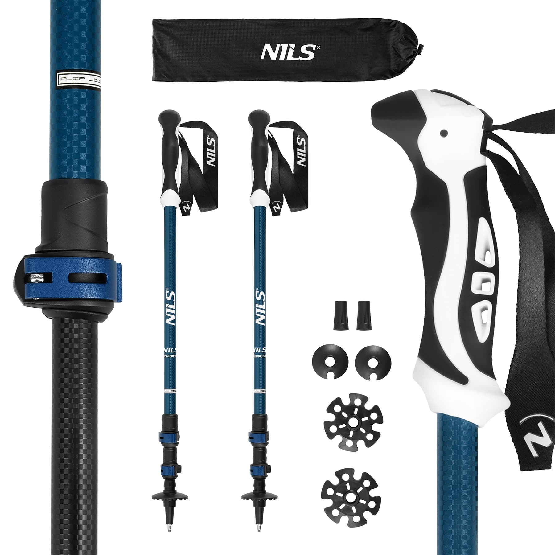 Kije trekkingowe aluminiowe Nils TK8601 regulowane