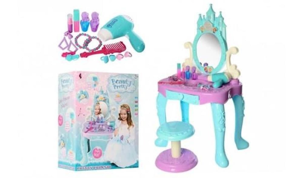 Toaletka z lustrem i szufladami w stylu vintage