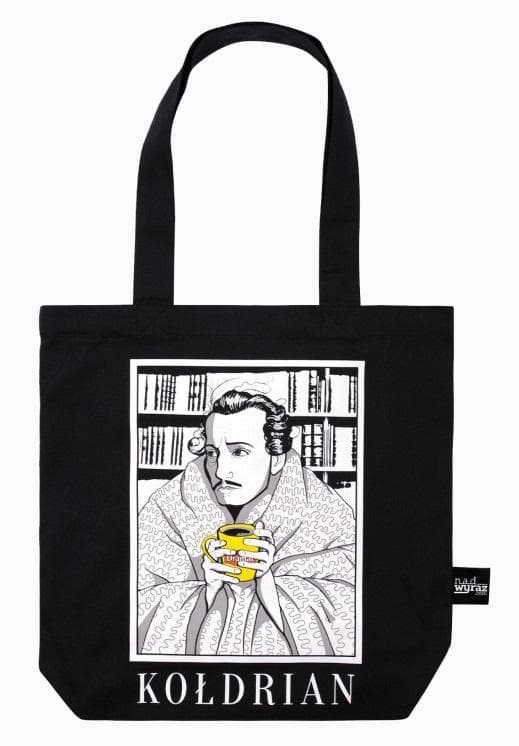 Torba bawełniana czarna z kieszonką Kołdrian