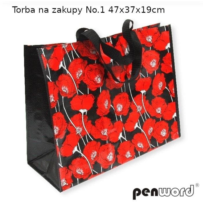 Torba na zakupy wielokrotnego użytku 47 x 37 x 19 cm