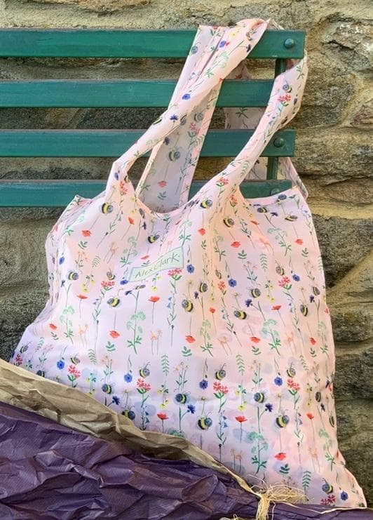 Torba na zakupy wielokrotnego użytku Pszczoły i kwiaty