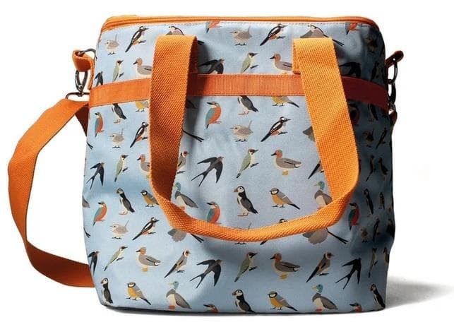 Torba termiczna na ramię z motywem ptaków, idealna na piknik