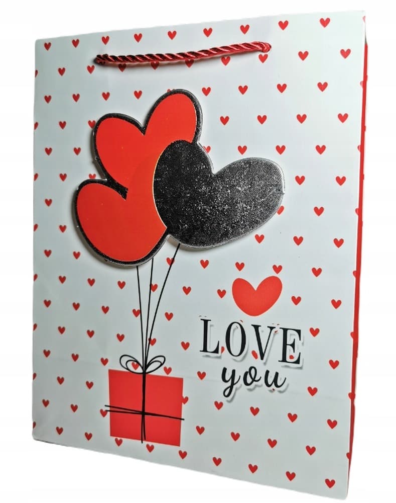 Torebka prezentowa Walentynki rozmiar L