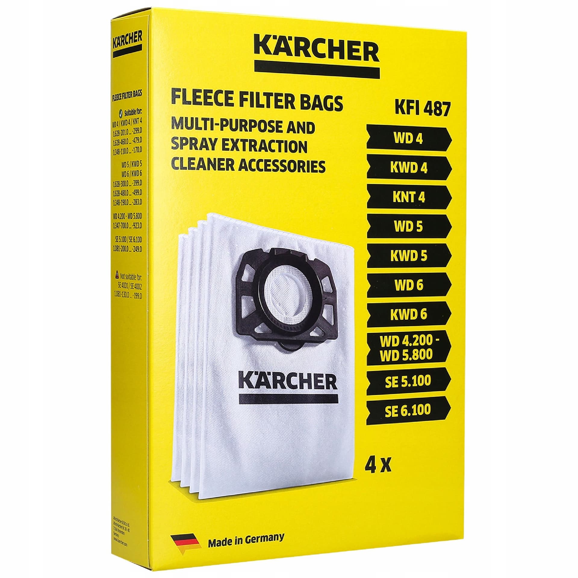 Kärcher 2.863-006.0 - Torebki filtracyjne do odkurzaczy (4 szt.)
