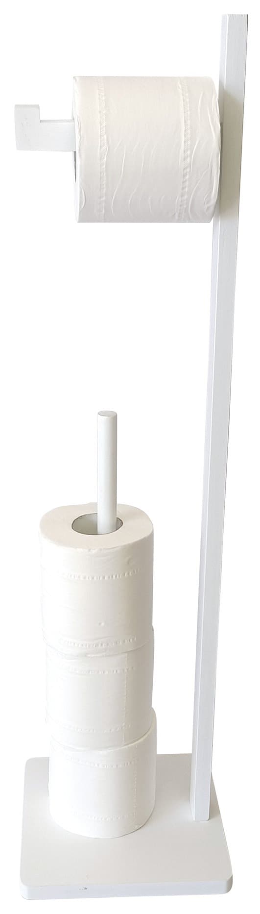 Uchwyt stojak na papier toaletowy bambusowy biały