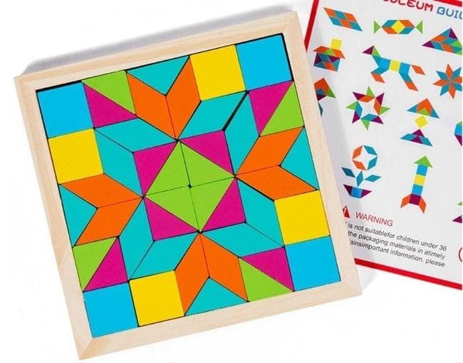 Drewniana układanka geometryczna edukacyjna dla dzieci