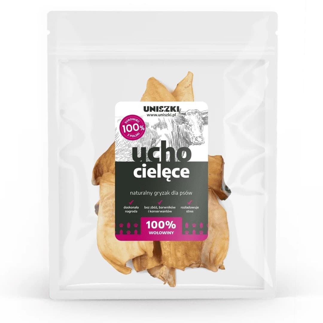 UNISZKI Ucho cielęce naturalny gryzak dla psa